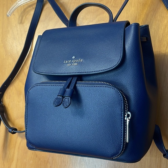 Kate Spade Navy Leather Back Pack - Picture 2 of 7